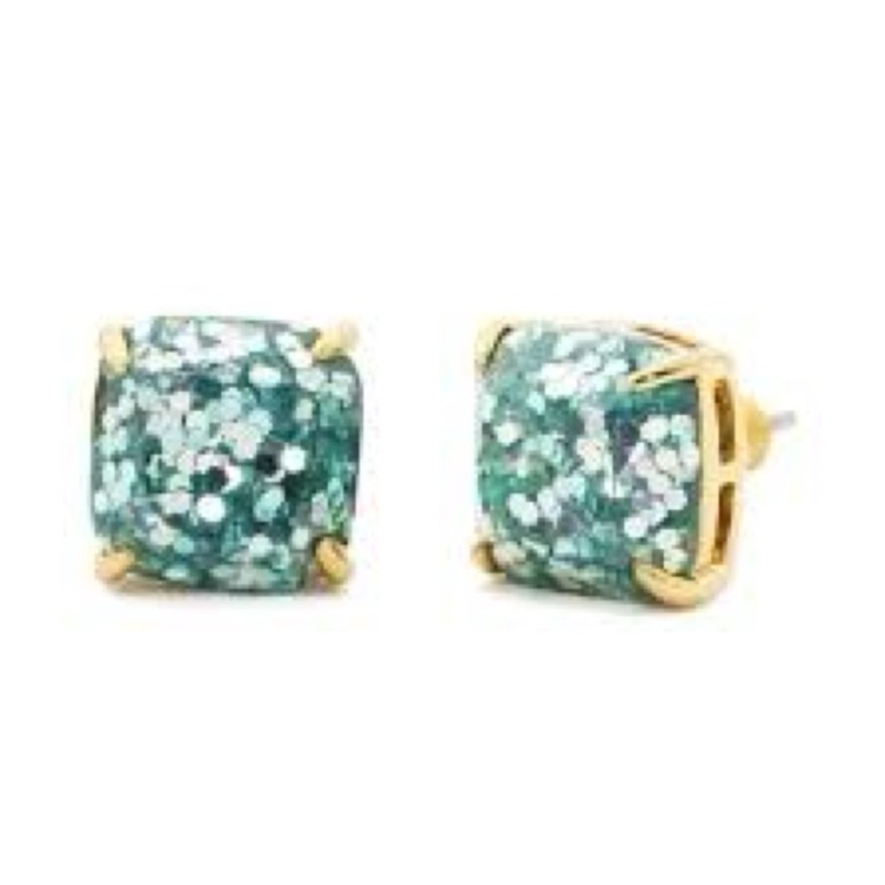 Kate Spade Gold and Teal Glitter Earrings (original receipt included)